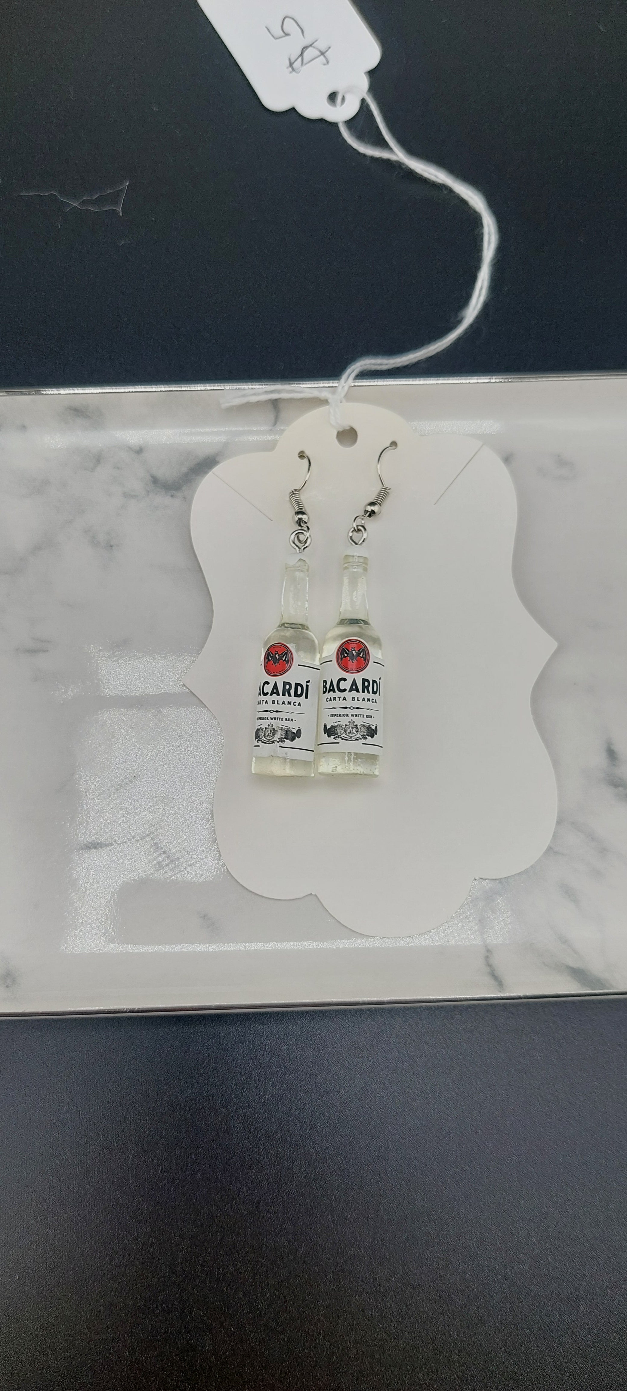 Bacardi earrings - hypoallergenic alcohol-themed jewelry by Jade Couture