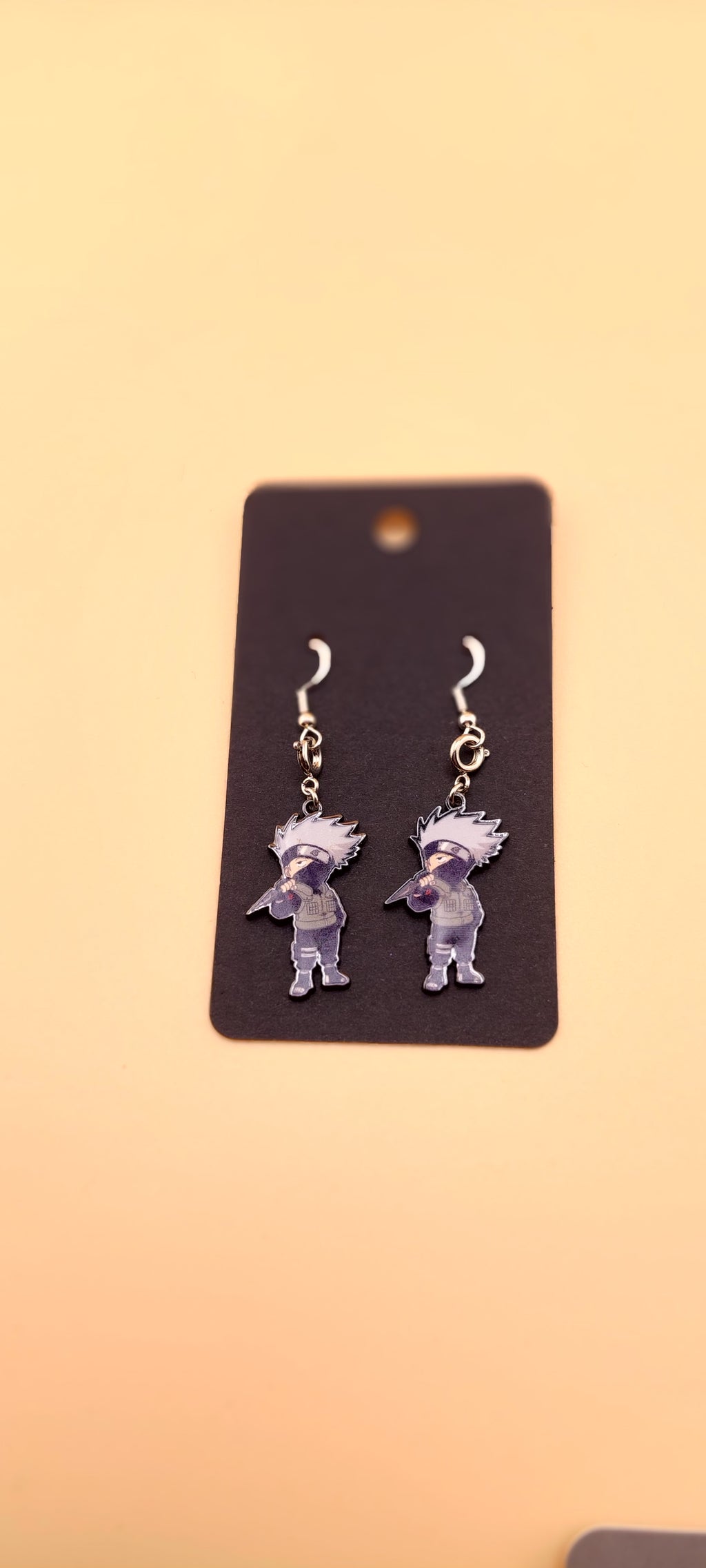 Naruto themed earrings close-up - high quality anime accessories