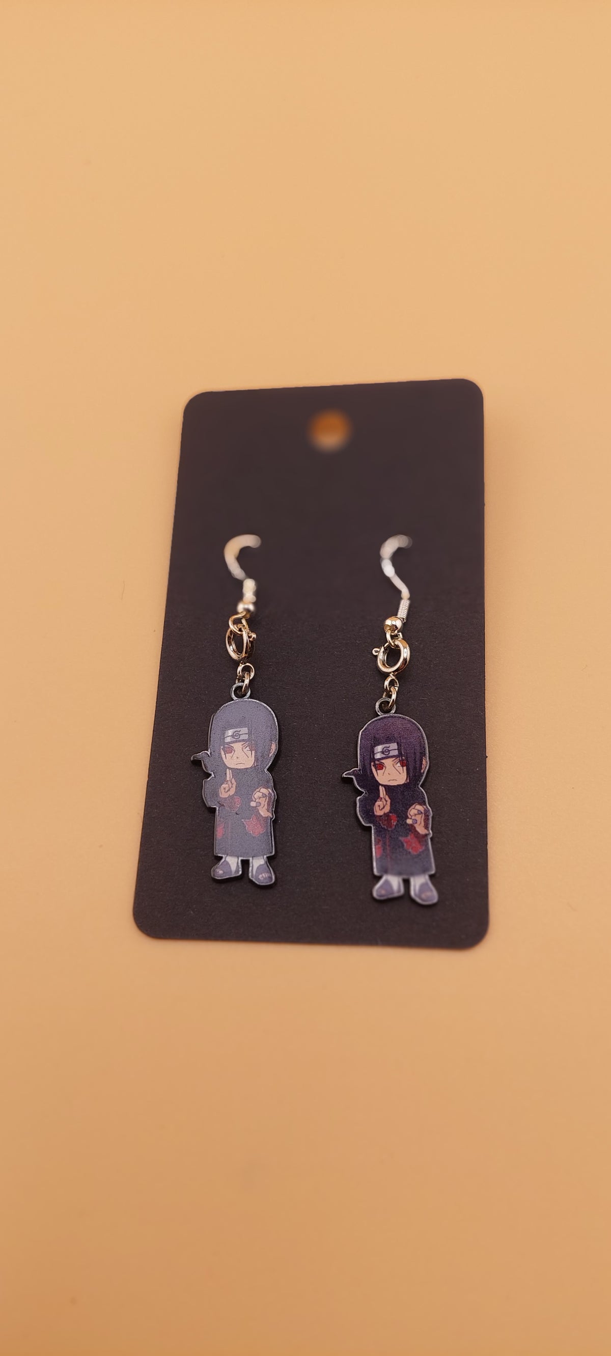 Naruto themed earrings close-up - high quality anime accessories