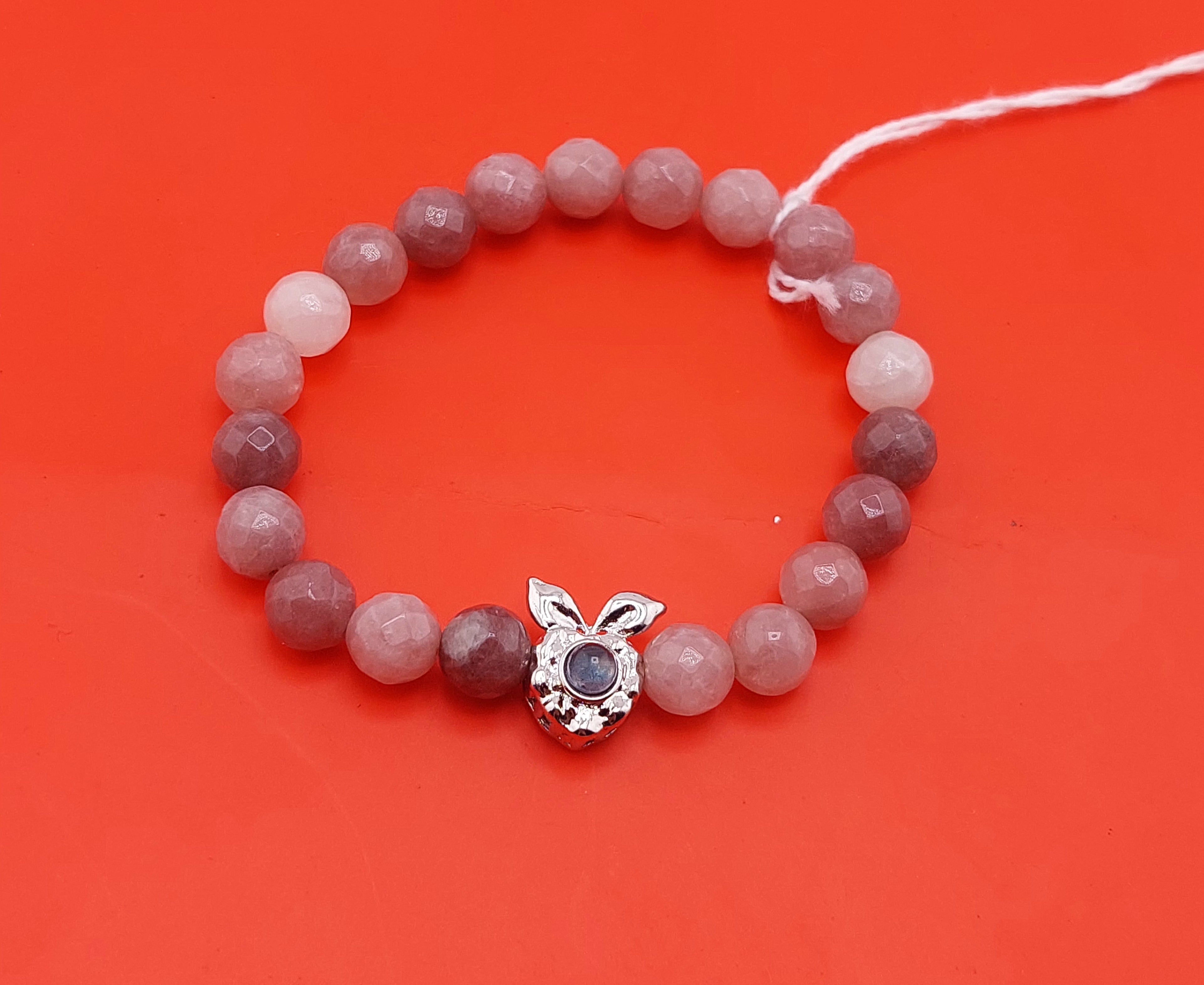 Lepidolite Bunny Bracelet | Gemstone Crystal - lunar Jade
