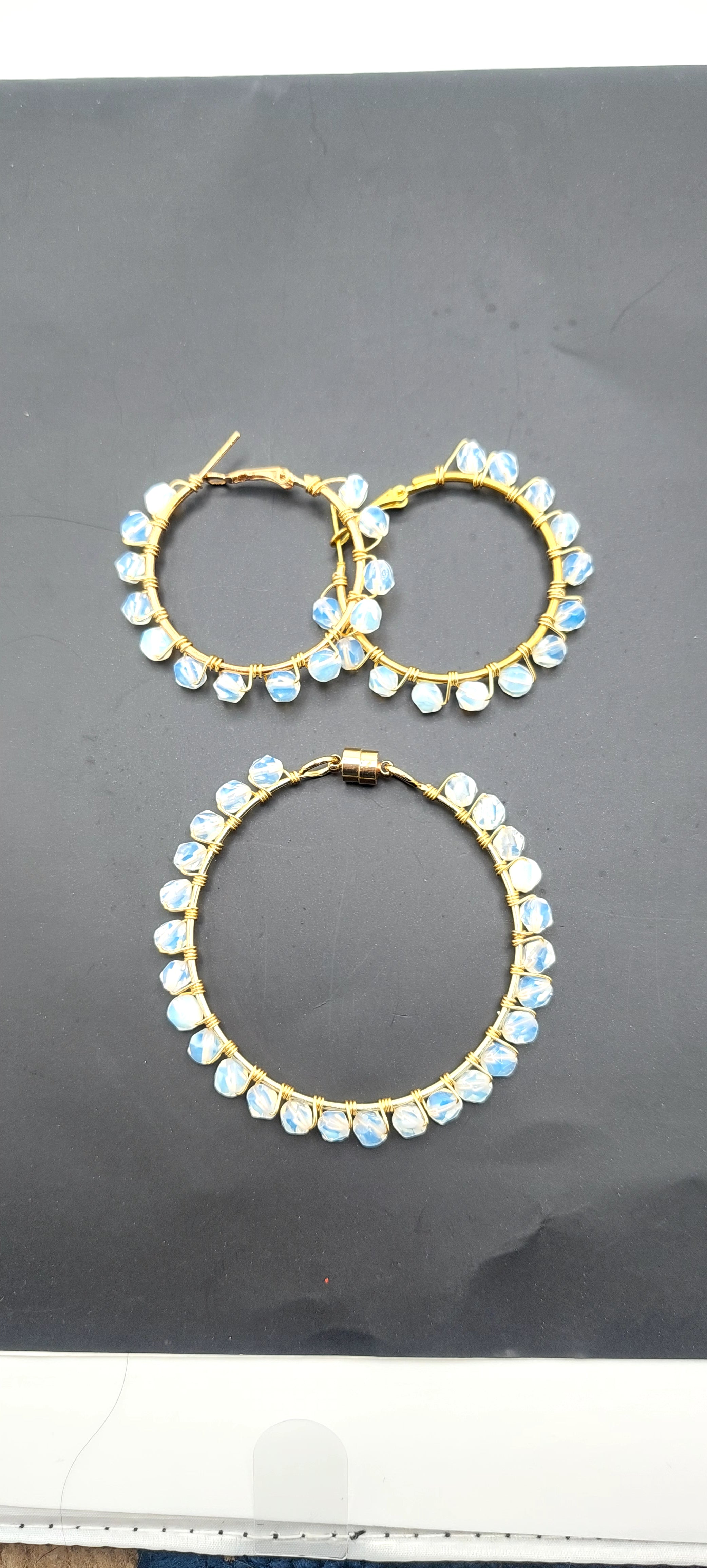 Opal Set | Wire Wrapped Jewelry - lunar Jade