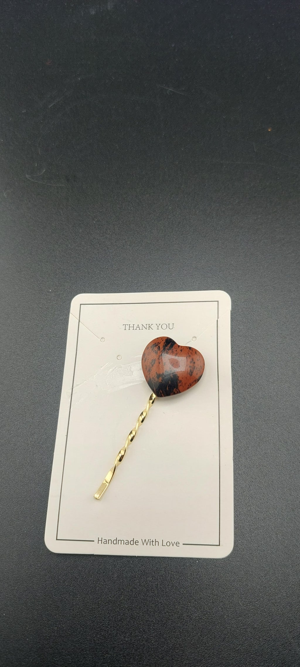 Stone hair pins with natural gemstone accents