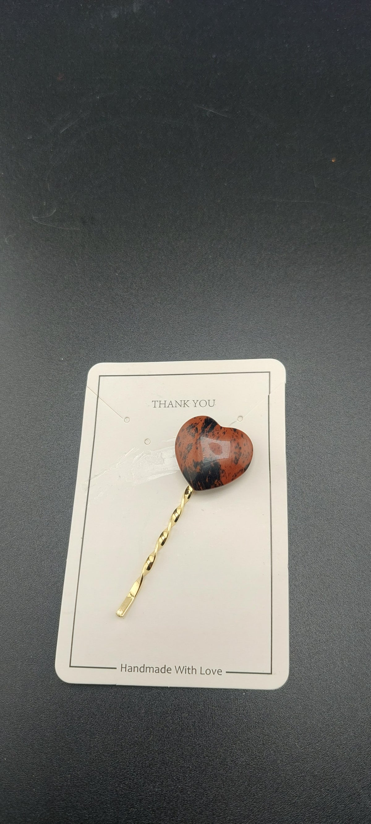 Stone hair pins with natural gemstone accents