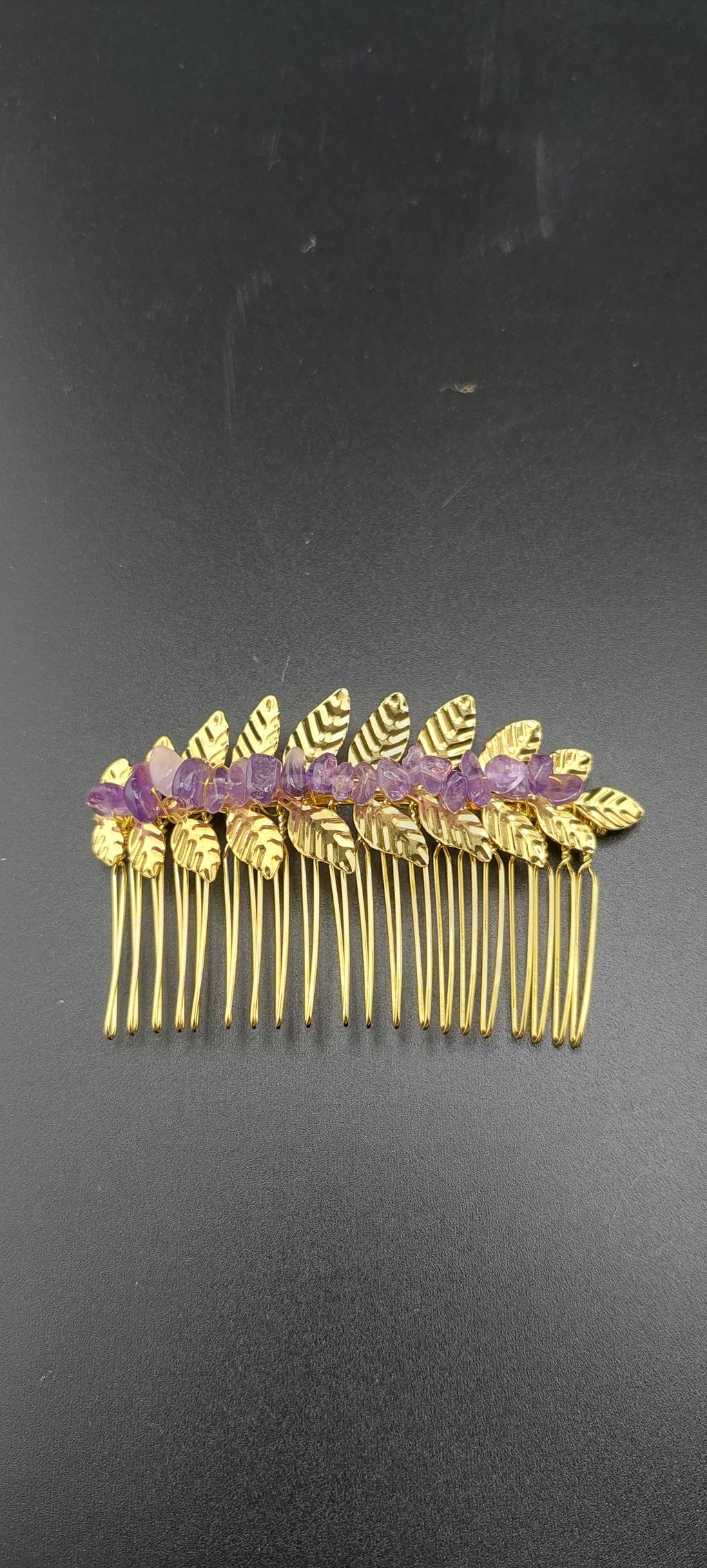 Gold leaf hair clips - decorative hair accessories by Jade Couture