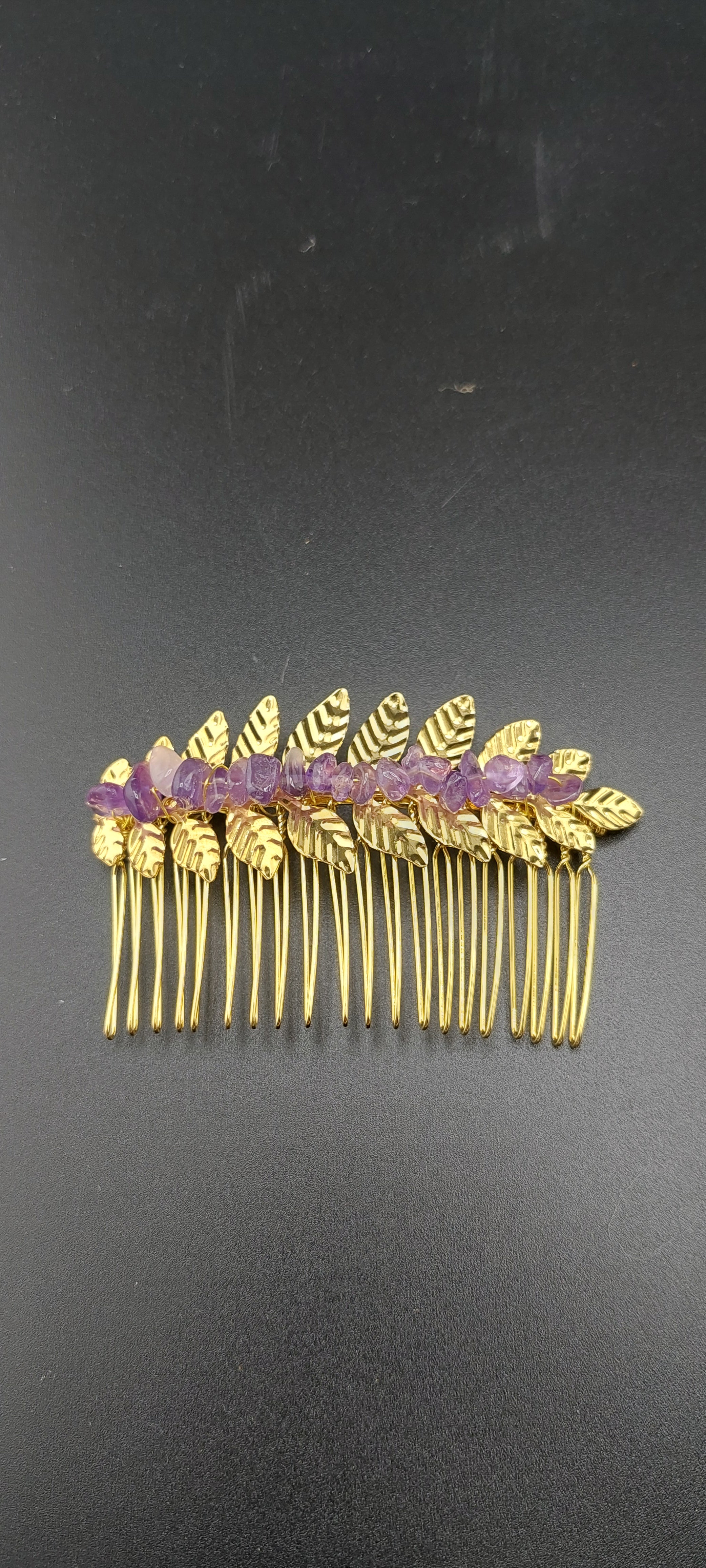 Gold leaf hair clips - decorative hair accessories by Jade Couture