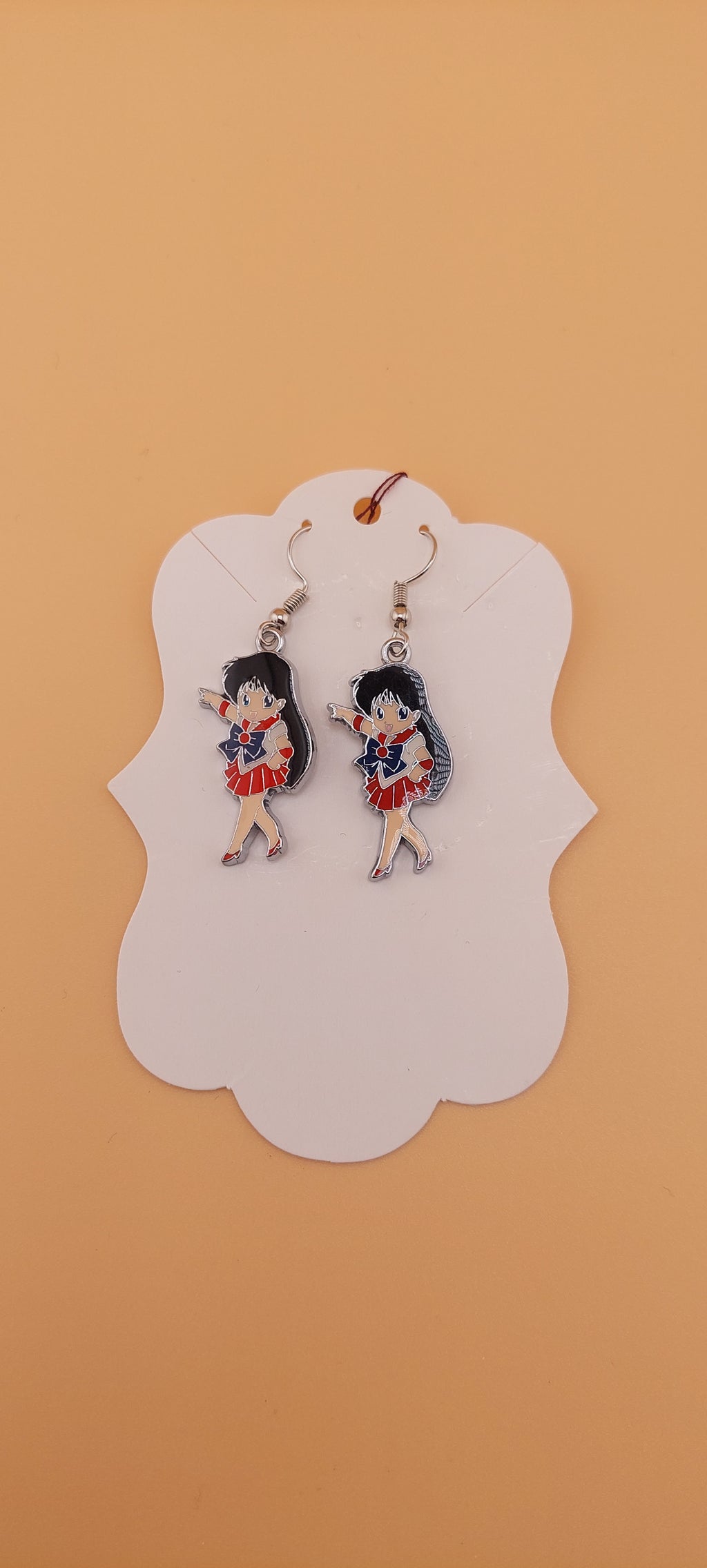 Sailor Moon earrings detail - hypoallergenic sensitive ears