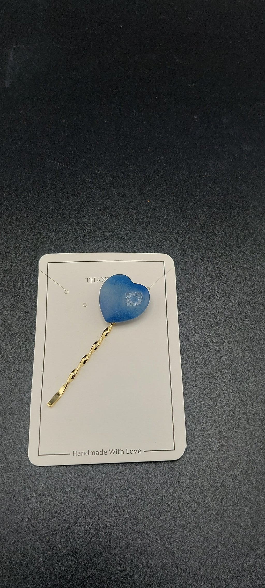 Stone hair pins with natural gemstone accents