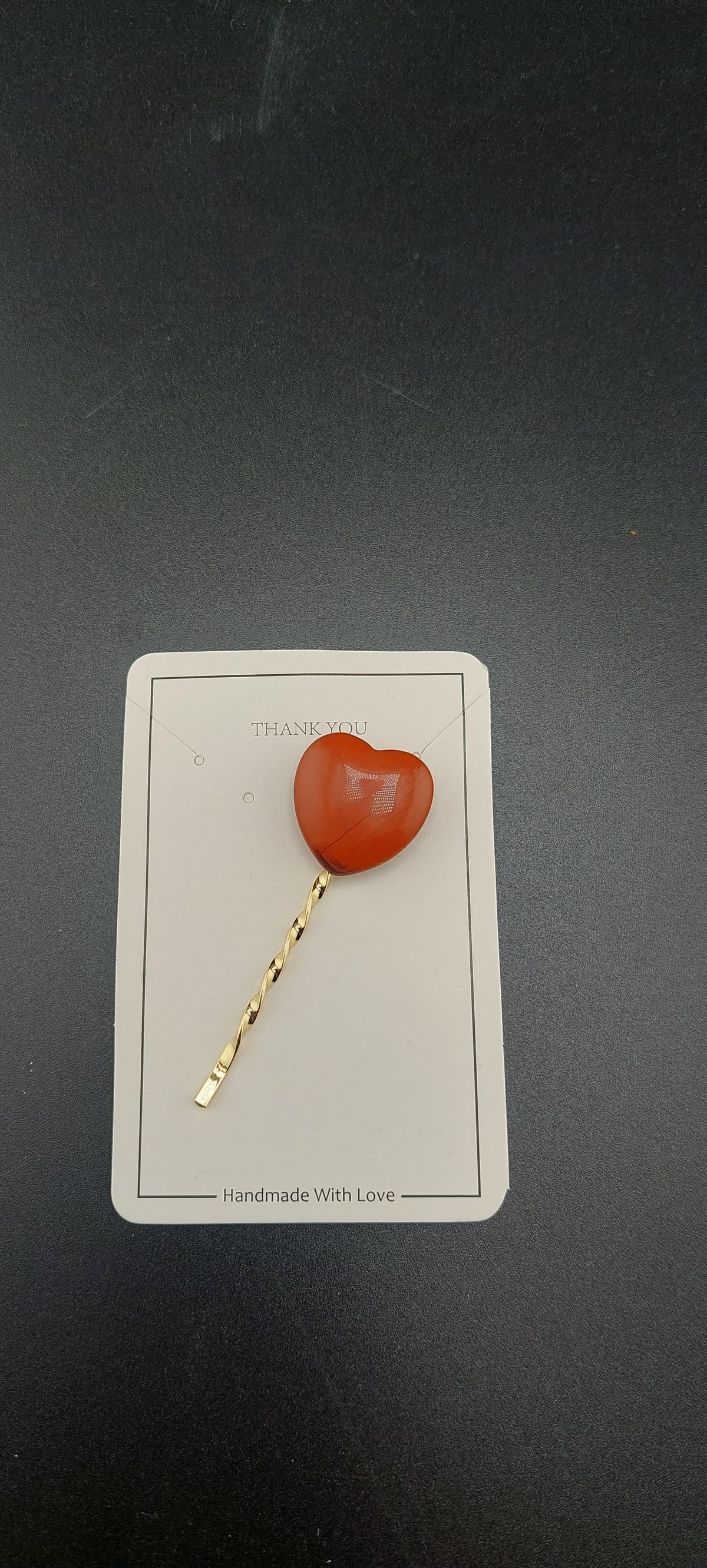 Stone hair pins with natural gemstone accents
