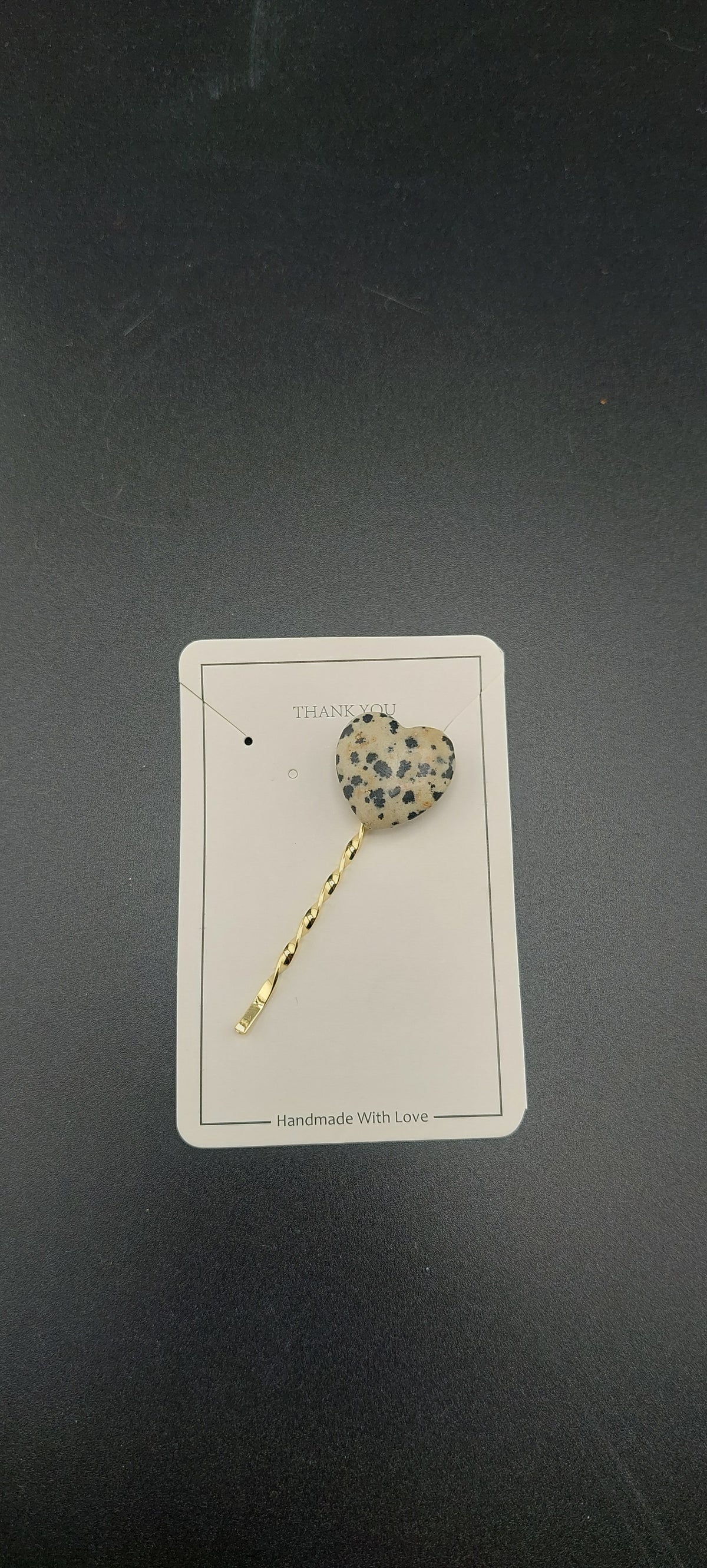 Stone hair pins with natural gemstone accents