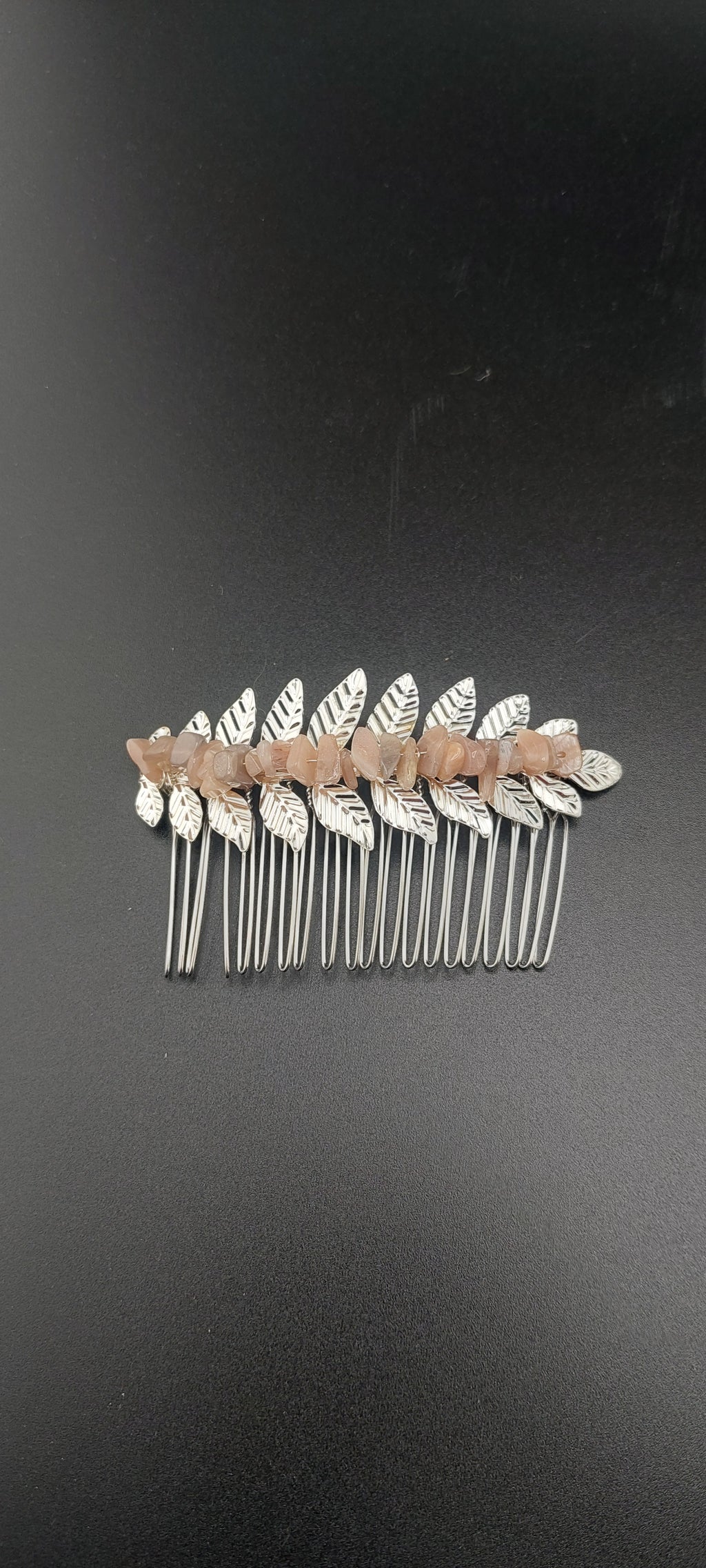 Silver leaf hair clips - decorative hair accessories by Jade Couture