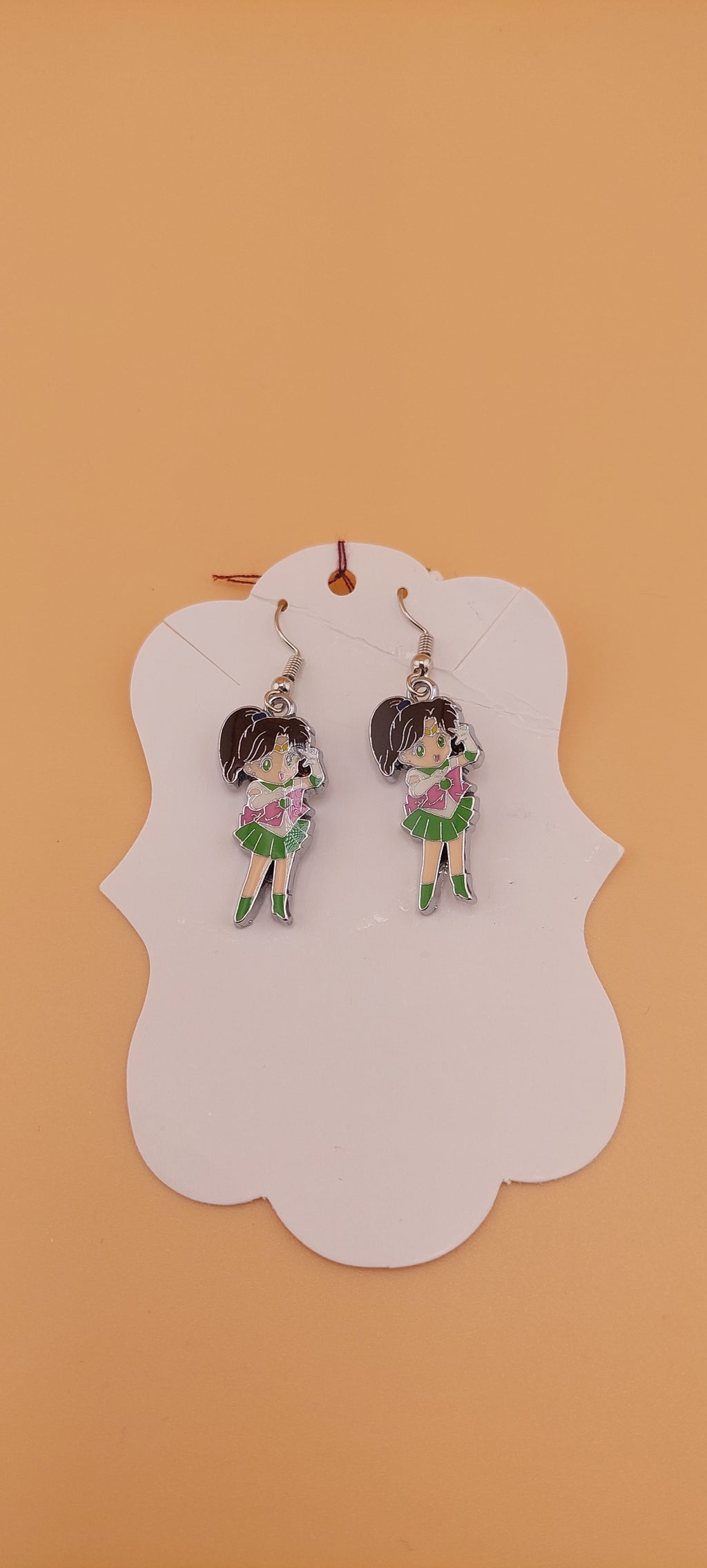 Sailor Moon earrings detail - hypoallergenic sensitive ears